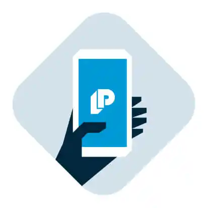 A hand holding a phone with the players' lounge app open